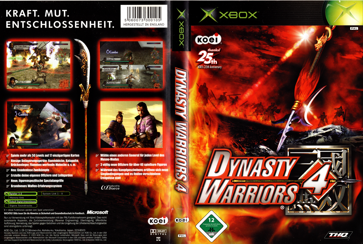Dynasty Warriors 4 box art for Xbox